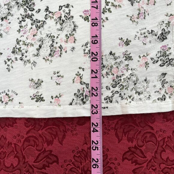 Rag and Bone New York Pima Cotton Floral Short Sleeve Tee T-shirt Top - Picture 11 of 16